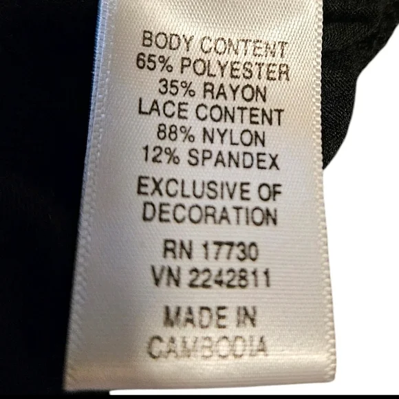 Wmns Black Lace Flutter Sleeve Blouse M Smocked Waist Prairie Cottagecore Boho - Picture 7 of 7